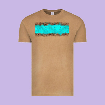 Turquoise Leopard Vintage Tee Designed By Jahusdesignshop