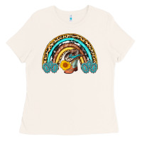 Bone cowboy boots and hat rainbow Ladies Tee - AdoDesignShop