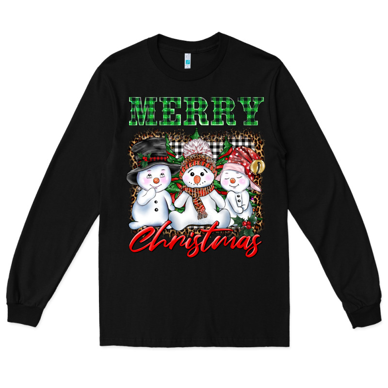 Merry Christmas Snowman Long Sleeve Tee by AdoDesignShop | Teevron