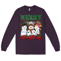 Plum merry christmas snowman Long Sleeve Tee - AdoDesignShop