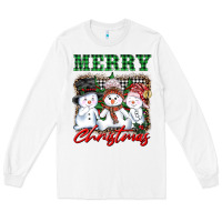 White merry christmas snowman Long Sleeve Tee - AdoDesignShop