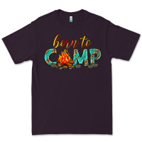 Plum born to camp Premium Tee - texasbilliewilder