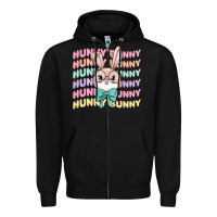 Black hunny bunny Zipper Hoodie - MaliasSmallBusiness