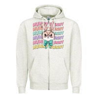 Oatmeal Heather hunny bunny Zipper Hoodie - MaliasSmallBusiness