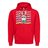 Red hunny bunny Zipper Hoodie - MaliasSmallBusiness
