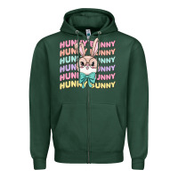 Sports Green hunny bunny Zipper Hoodie - MaliasSmallBusiness