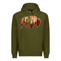 Army Green Cactus Bison Silhouette Premium Hoodie - Bettercallsaul