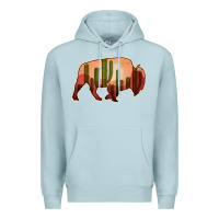 Blue Mist Cactus Bison Silhouette Premium Hoodie - Bettercallsaul