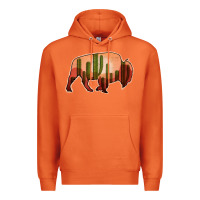 Cactus Bison Silhouette Premium Hoodie | Teevron