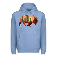 Colony Blue Cactus Bison Silhouette Premium Hoodie - Bettercallsaul