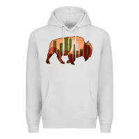 Dove Grey Cactus Bison Silhouette Premium Hoodie - Bettercallsaul