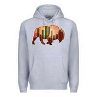 Heather Grey Cactus Bison Silhouette Premium Hoodie - Bettercallsaul