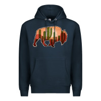 Navy Cactus Bison Silhouette Premium Hoodie - Bettercallsaul