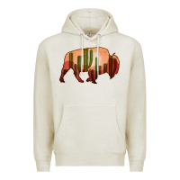Oatmeal Heather Cactus Bison Silhouette Premium Hoodie - Bettercallsaul