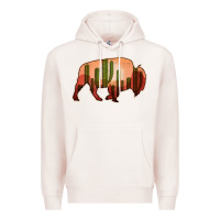Pale Pink Cactus Bison Silhouette Premium Hoodie - Bettercallsaul