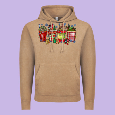 Christmas Drink Vintage Hoodie Designed By Cowhidedigitalart