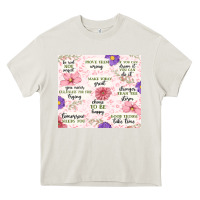 Cream positive quotes Heavy Core Tee - MaliasSmallBusiness