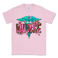 Bubblegum Pink floral nurse Classic Tee - AdoDesignShop