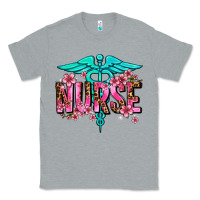 Heather Grey floral nurse Classic Tee - AdoDesignShop