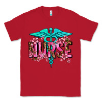 Red floral nurse Classic Tee - AdoDesignShop