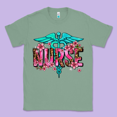 Floral Nurse Classic Tee Designed By Adodesignshop