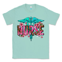 Seafoam floral nurse Classic Tee - AdoDesignShop