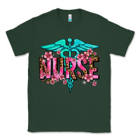 Sports Green floral nurse Classic Tee - AdoDesignShop