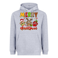 Heather Grey merry christmas paws Heavyweight Hoodie - MaliasSmallBusiness