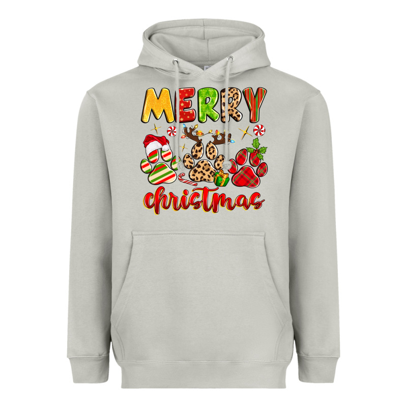 Merry Christmas Paws Heavyweight Hoodie by MaliasSmallBusiness | Teevron