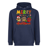 Navy merry christmas paws Heavyweight Hoodie - MaliasSmallBusiness