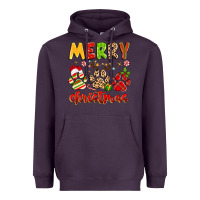 Plum merry christmas paws Heavyweight Hoodie - MaliasSmallBusiness