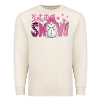 Sandshell Pink Let It Snow With Cute Snowman Premium Sweatshirt - BundleAndBundleShop