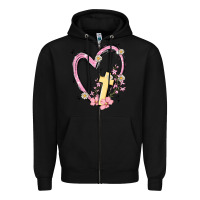 Black heart cross Zipper Hoodie - MaliasSmallBusiness