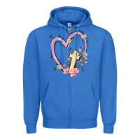 True Royal heart cross Zipper Hoodie - MaliasSmallBusiness