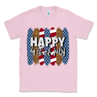 Bubblegum Pink happy 4th of july brushstrokes Classic Tee - BundleAndBundleShop