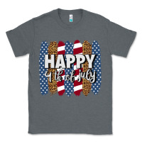 Charcoal Heather happy 4th of july brushstrokes Classic Tee - BundleAndBundleShop