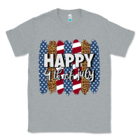 Heather Grey happy 4th of july brushstrokes Classic Tee - BundleAndBundleShop
