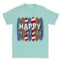 Seafoam happy 4th of july brushstrokes Classic Tee - BundleAndBundleShop