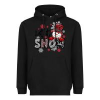 Black let it snow sowman snowflake Heavyweight Hoodie - MaliasSmallBusiness