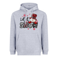 Heather Grey let it snow sowman snowflake Heavyweight Hoodie - MaliasSmallBusiness
