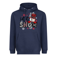 Navy let it snow sowman snowflake Heavyweight Hoodie - MaliasSmallBusiness