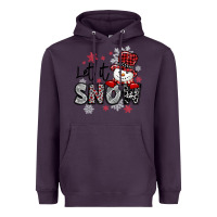 Plum let it snow sowman snowflake Heavyweight Hoodie - MaliasSmallBusiness