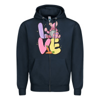 Navy love easter gnome Zipper Hoodie - MaliasSmallBusiness