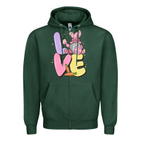Sports Green love easter gnome Zipper Hoodie - MaliasSmallBusiness