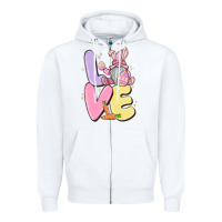 White love easter gnome Zipper Hoodie - MaliasSmallBusiness