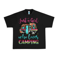 Black just a girl who loves camping Urban Heavy Tee - JahusDesignShop