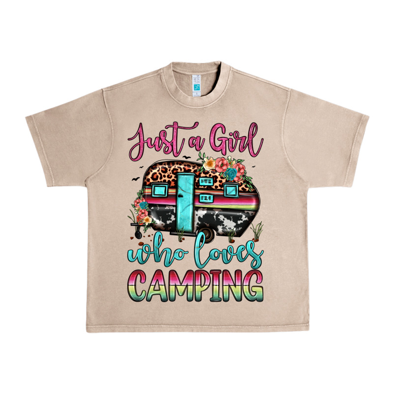 Just A Girl Who Loves Camping Urban Heavy Tee by JahusDesignShop | Teevron