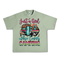 Oil Green just a girl who loves camping Urban Heavy Tee - JahusDesignShop
