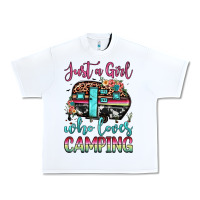 White just a girl who loves camping Urban Heavy Tee - JahusDesignShop
