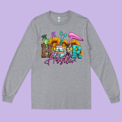Hair Hustler Hairstylist Long Sleeve Tee Designed By Artiststas